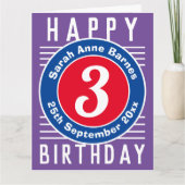 チャイルド誕生日カード名ハッピーサードバースデー カード (正面)