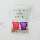 チャイルド誕生日招待状ビーチパイルカード カード (内部)