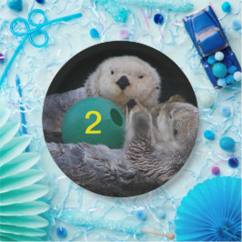 チャイルド誕生日海のカワウソ ペーパープレート