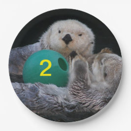 チャイルド誕生日海のカワウソ ペーパープレート