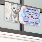 チャイルド銀河系ブルーキッチンベイビーシャワー 横断幕 (ビルの外側)