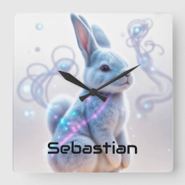 チャイルド銀河系ブルーバニー スクエア壁時計