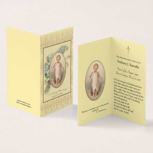 チャイルド・イエスフローラ葬儀記念聖札 名刺 (内部&外部)