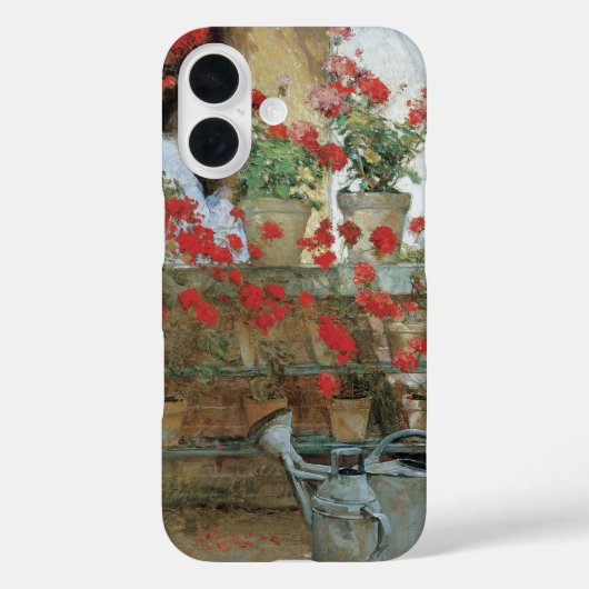 チャイルド・ハッサムによるゼラニウム、ヴィンテージ印象派 Case-Mate iPhoneケース (裏面)