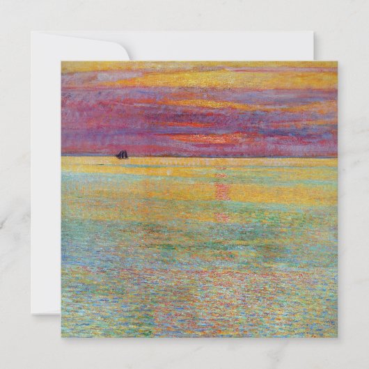 チャイルド・ハッサムによる「海上の日没」 カード (正面)