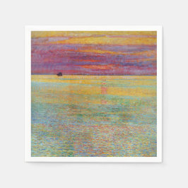 チャイルド・ハッサム作《海上の日没》 スタンダードカクテルナプキン