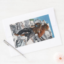 チャイルド・ファンタジー・アート・ステッカーの救出 長方形シール