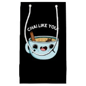 チャイ好きおもしろいティープンダーク スモールペーパーバッグ (正面)