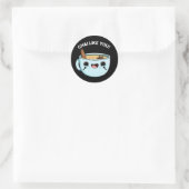 チャイ好きおもしろいティープンダーク ラウンドシール (バッグ)