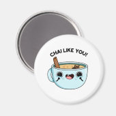 チャイ好きおもしろいティープン マグネット (正面/裏面)