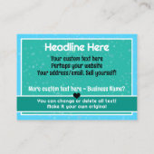 チャイ気にドデイ気にテディ・ベア・ブルー 名刺 (裏面)