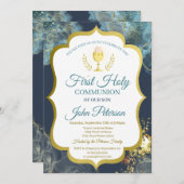 チャイ絵を描ス金ゴールド初の聖餐式 招待状 (正面/裏面)