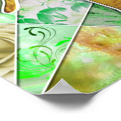 チャイ語でヘブライ語の文字緑のキルト効果 ポスター (角)