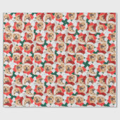 チャウおもしろいチャウクリスマスパターン ラッピングペーパー (フラット)