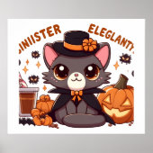 チャウジー猫よくはしゃぐAかわいい&ハロウィーン ポスター (正面)