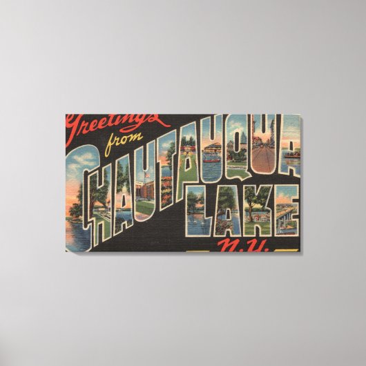 チャウタウカ湖 – ラージレターシーン キャンバスプリント (正面)