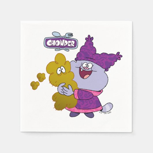 チャウダーとキムチ スタンダードカクテルナプキン (正面)