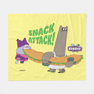 チャウダーとシュニッツェル フリースブランケット