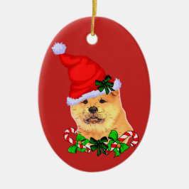 チャウチャウのクリスマス セラミックオーナメント