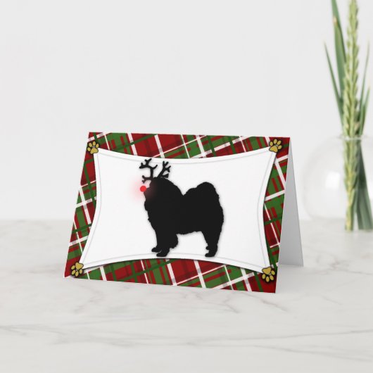 チャウチャウのトナカイのクリスマスカード シーズンカード (正面)