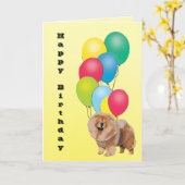 チャウチャウのハッピーバースデー カード (黄色い花)