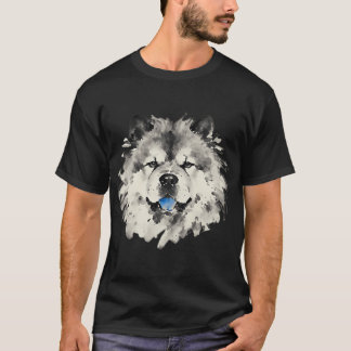 チャウチャウの墨絵のクローズアップ Tシャツ