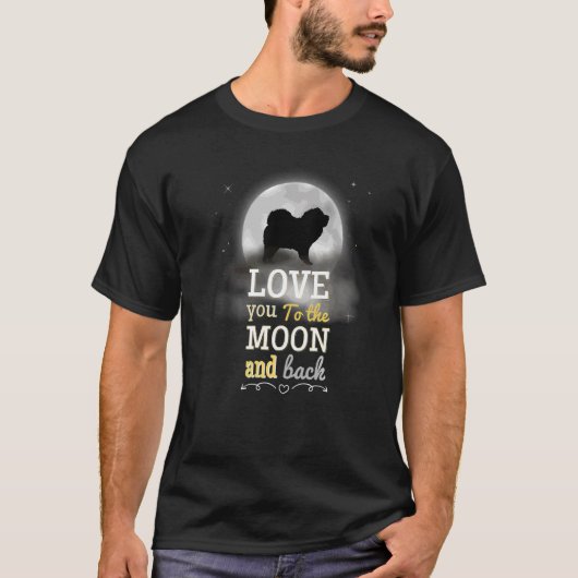 チャウチャウの月への愛 Tシャツ (正面)