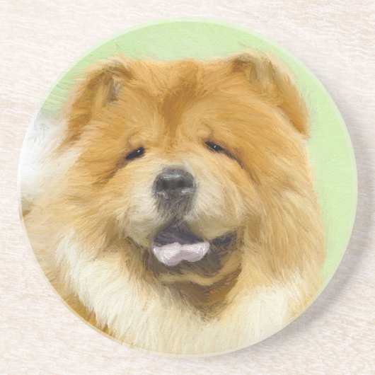 チャウチャウの絵 - かわいい犬のアート コースター (正面)
