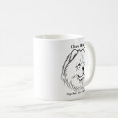 チャウチャウの肖像 黒の線画イラスト コーヒーマグカップ (正面右)