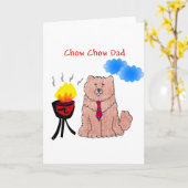 チャウチャウの赤いパパカード カード (黄色い花)