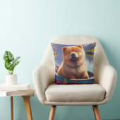 チャウチャウをパドルに乗せて：風光明媚な冒険 クッション (椅子)