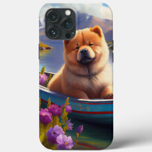 チャウチャウをパドルに乗せて：風光明媚な冒険 iPhone 13 PRO MAXケース