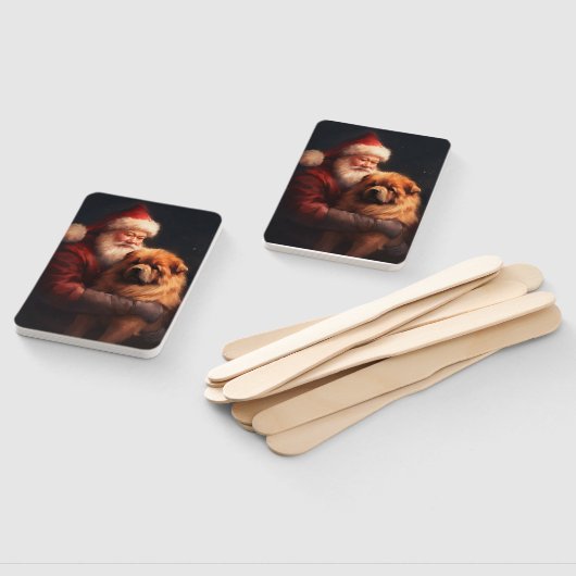 チャウチャウウィズサンタクロースフェスティバルクリスマス ハンドファン (組立なし)