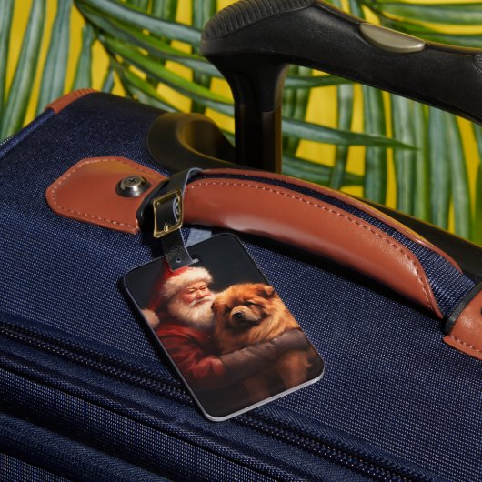 チャウチャウウィズサンタクロースフェスティバルクリスマス ラゲッジタグ (正面インサイチュ1)