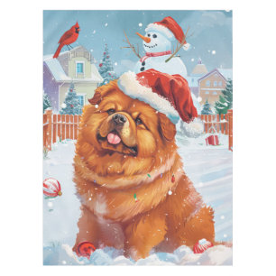 チャウチャウウィンターワンダーランドクリスマスジョイ テーブルクロス