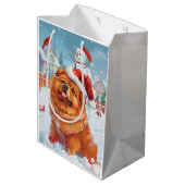 チャウチャウウィンターワンダーランドクリスマスジョイ ミディアムペーパーバッグ (裏面アングル)