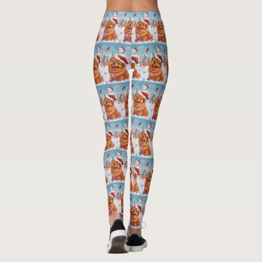 チャウチャウウィンターワンダーランドクリスマスジョイ レギンス (裏面)