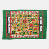 チャウチャウカウントダウンクリスマスアドベントカレンダードッグ キッチンタオル (横)