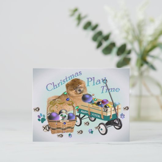 チャウチャウクリスマスギフト遊の販売 シーズンポストカード (スタンド正面)