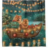 チャウチャウクリスマスフェスティバル航海 シャワーカーテン (正面)