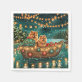 チャウチャウクリスマスフェスティバル航海 スタンダードカクテルナプキン (正面)