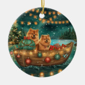 チャウチャウクリスマスフェスティバル航海 セラミックオーナメント (正面)