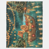 チャウチャウクリスマスフェスティバル航海 フリースブランケット (正面)