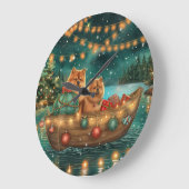 チャウチャウクリスマスフェスティバル航海 ラージ壁時計 (傾斜)