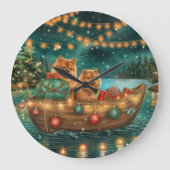 チャウチャウクリスマスフェスティバル航海 ラージ壁時計 (正面)