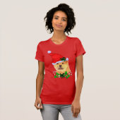 チャウチャウクリスマスメリー Tシャツ (正面フル)