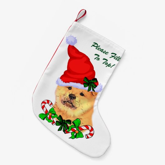 チャウチャウクリスマス スモールクリスマスストッキング (正面 (吊り時))