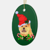 チャウチャウクリスマス セラミックオーナメント (左)