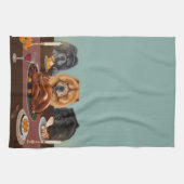 チャウチャウサンクスギビングダイナーキッチンタオル キッチンタオル (横)