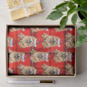 チャウチャウサンタドグオンプレイドクリスマスホリデー 薄葉紙 (ギフト)